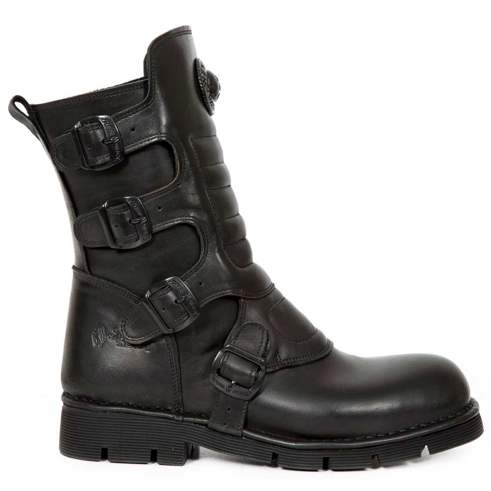 M.373X-S6 Gothic Metall Rock unisex Stiefel mit Schnallen schwarz